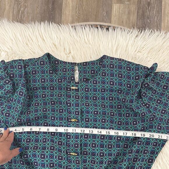 BRELI Original Vintage Elegant Blue Patterned Dress - Picture 6 of 9